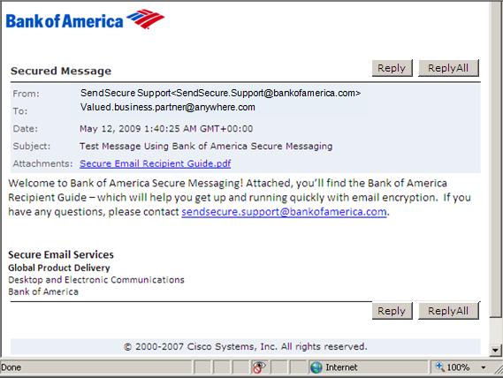 After you open a Secure Email Envelope, you can click Reply to send a Secure Reply message back to the original sender.