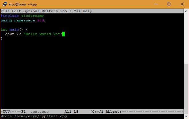 C++ without an IDE For example, I use Emacs (a text editor) and g++ (a C++
