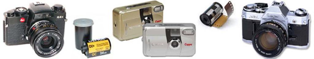Film cameras View camera Rangefinder/viewfinder camera Point and shoot or compact