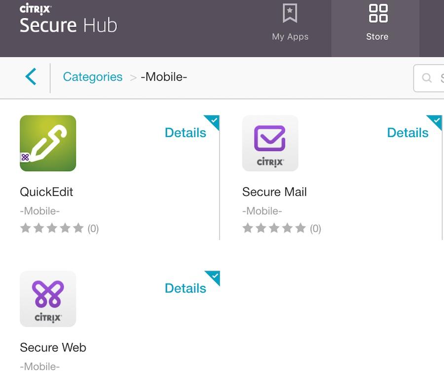 Secure Hub also offers users a variety of ways to get help. On tablets, tapping the question mark in the upper-right corner opens help options.
