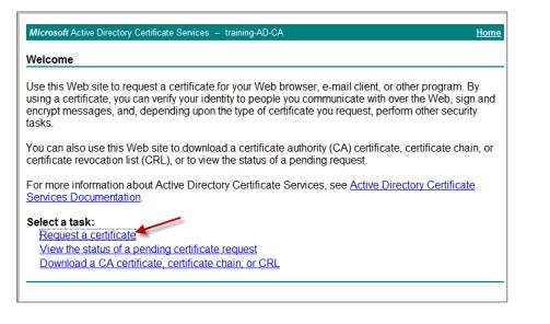 Generate the user certificate for signing purposes.