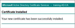 6. Click Inst all t his cert if icat e. e 7. Verify that the certificate is installed successfully. 8. Repeat the same procedure but now for encrypting email messages.