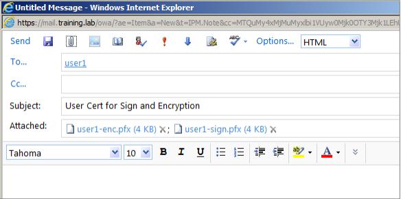 pfx. Sending certificates through email When all certificates are exported in PFX format, you can use Outlook Web Access (OWA) to send them through email.