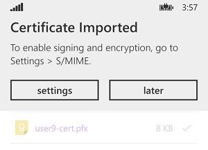 4. Tap settings to enable signing for Secure Mail. 5.