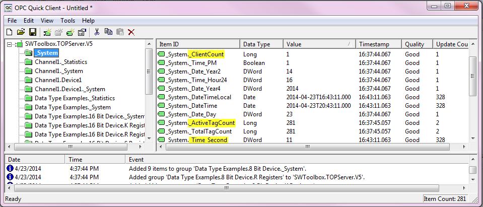 Page 9 of 17 The Server Level system tags provide the types of information you would expect at an overall application level.