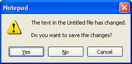 5. Now that you ve finished with the Notepad program, you should close it, so move the mouse so that the arrow is pointing to the word File (called the File menu), and click once. 6.
