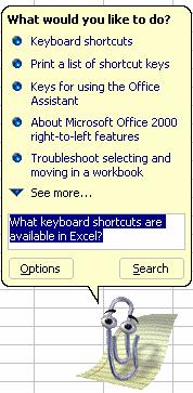Select the help option Keyboard shortcuts. 4. You will see that Excel has shortcuts for many different types of tasks.