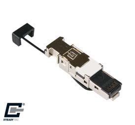 Ethernet Device Connection System - IP67 Protected Connectors - Plugs/Plug Insert E-DAT Industry IP20 RJ45 field plug black field plug Cat.