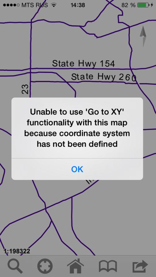 If the coordinate system for your map has not been specified or is unknown, the Go to XY option will be disabled: If you enable the Add pushpin to point option, the pushpin will be added to the
