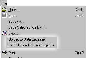 Uploading Chip Data to the Data Organizer As an extension to the 2100 bioanalyzer, the data organizer software (G2945AA) provides central management and security of bioanalyzer data, and allows you