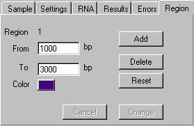 Results tab and Error tab give you information on results and possible errors. Region Tab The Region tab is available only for smear assays.
