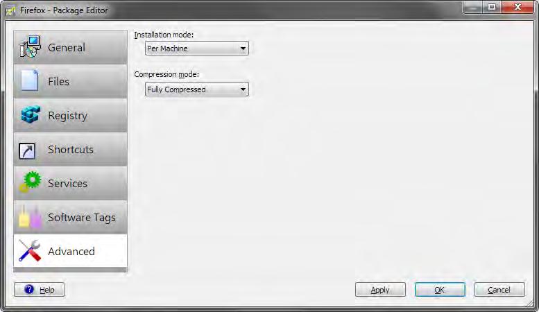 Functions & Features: Advanced Windows Installer Dialog This page displays and allows for the editing of advanced Windows Installer properties.