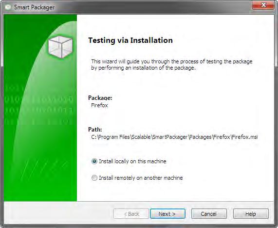 Wizards: Test Package Wizards Test Package Welcome The welcome page is the introduction to the Test Package wizard. This page shows a brief summary of the package to be tested.