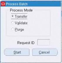 Process Batches Process Mode - Transfer 7 8 7. Select Transfer for the process mode. 8. Click the Start button after selecting Transfer.
