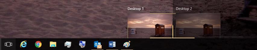 Task View and Virtual Desktops New to Windows 10 is the Virtual Desktop. If you ve been tabbing through the Windows 10 user interface you may have noticed an icon on the Taskbar called Task View.