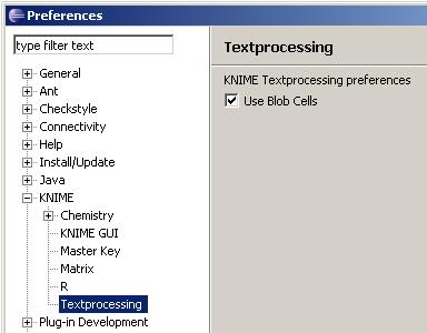 KNIME Text processing 13 Fig. 10. Preference page of the text processing plugin. of the document vector generator is shown in figure 8.