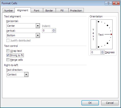 Open Learning Excel Intermediate Exercise 10 - Shrink to Fit Shrink to Fit is another way to display all the text in a cell. It reduces the size of the font so that the contents fit into the cells. 1. Open the workbook League, if not already open.