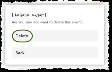 Edit/Delete an Event To edit event: - Select - Event window opens (same as new