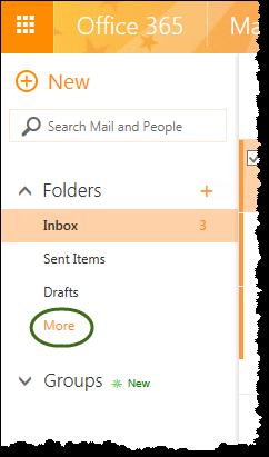 Folders Pane Consist of Favorites, all folders for an account - Numbers following folder name indicates how many unopened conversations (messages) on folder to view list of conversations (expand) to
