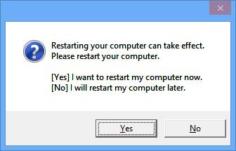 5) Click Yes to reboot the PC. 6) Open the printer properties window in the Windows OS.