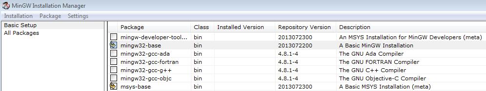 Run a demo using ARM GCC Figure 55. Setup MinGW and MSYS 4. Click Apply Changes in the Installation menu and follow the remaining instructions to complete the installation. Figure 56.