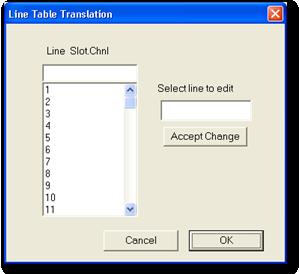 Select the Line Translation button from the TcServer Setup screen (shown above).