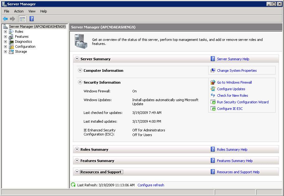 Chapter 3 Pre-installation configuration To remove ESC in Windows Server 2008 R2: 1.