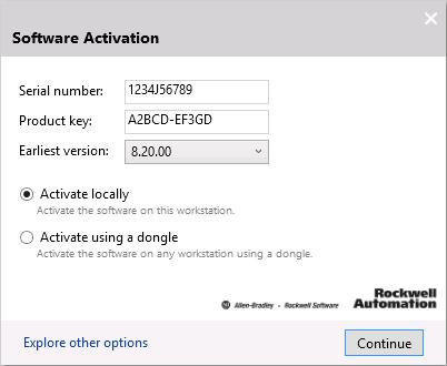 Chapter 4 Install FactoryTalk View To skip the activation and activate later, select Skip activation. To proceed directly to activate the installed products, select Activate your software.