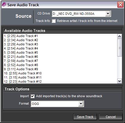 Audio CDs and ProShow Chapter 25: Audio and Video Utilities ProShow Producer lets you easily add music to your shows directly from Audio CDs.