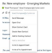 How to open Email Address in Mail View Context Menu Right-click any email address within an email message window a context menu is shown.