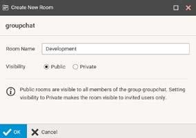 How to create a new room? Click the + icon next to public/private folder or the + icon in the Tree view tools to show dialog Create New Room.