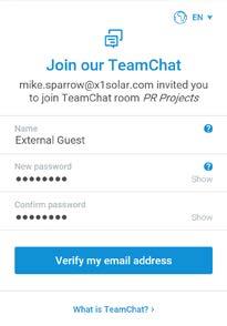 Guest account will receive an email with the TeamChat invitation in a few seconds.