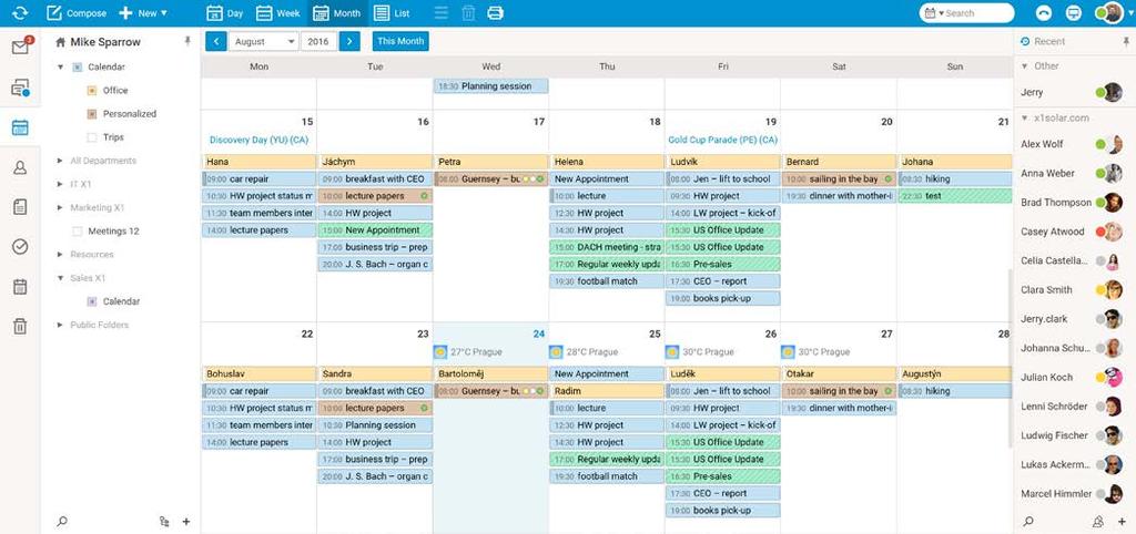4. Calendar The calendar application allows you to organize appointments, meetings or schedule resources.