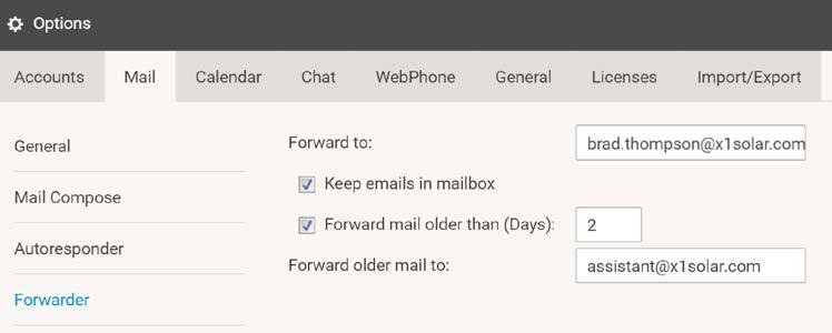 Forwarder The mail Forwarder will automatically send your messages to other addresses, if you don t have access to your mailbox.