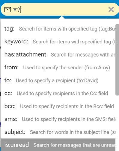 12. Miscellaneous Smart Search It is a simple text input where you specify your words to search for. Special search keys can be used (but you can still use a search without keys).