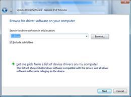 6. Check the "Browse my computer for driver