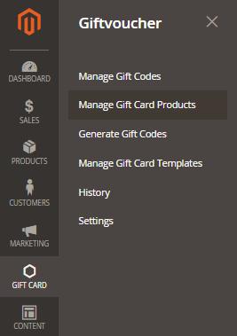 3.3. Create/Edit a Gift Card Products There are two ways to create a Gift Card product: on Manage Gift Card Products page and on Manage Products page.