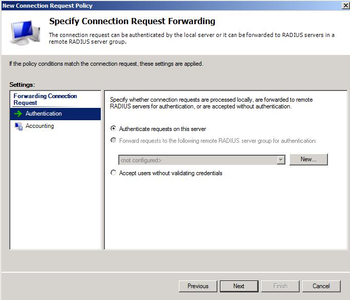 Figure 16: Authentication requests are processed locally As the supported EAP types select a