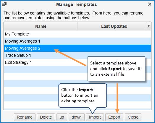 Changing the order will affect which template applies to each short cut key sequence. Manage Templates Dialog 3.26.