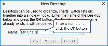 Choose File -> New -> Desktop from the Console menu bar to create a Desktop window.