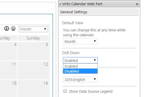 You can select the required language for the calendar.