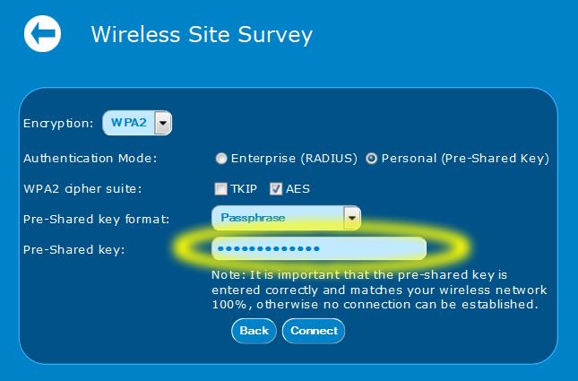 Once you have located your wireless home network, select it and click Next.