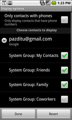 108 Contacts Changing which contacts are displayed You can hide contacts that don t have phone numbers.
