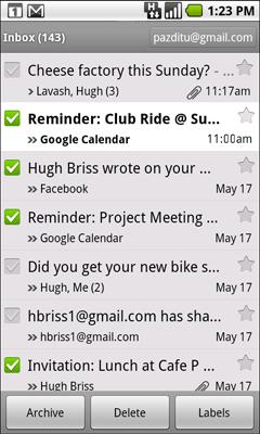 130 Gmail Working with conversations in batches You can archive, label, delete, or perform other actions on a batch of conversations at once, in your Inbox or in another labeled list of conversations.