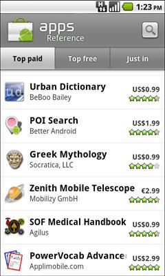 304 Market 2 Scroll to view subcategories and touch the one you want to explore. Touch a tab to view top paid, top free, or recent applications in this subcategory.