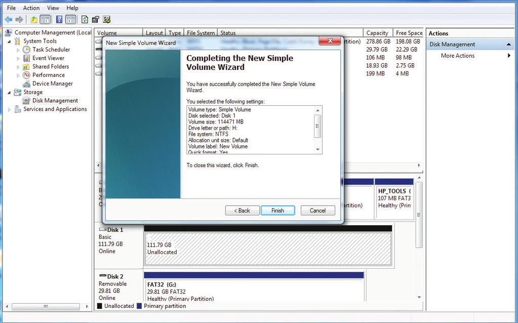 .. set the File System to NTFS, Allocation unit size to Default