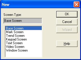 the menu bar. (4) Select a base screen.