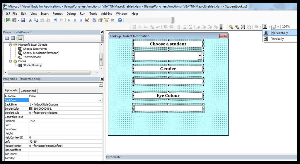 19) Next, add a button to the form using the Toolbox.