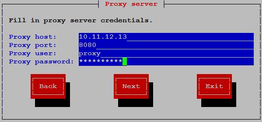 He/she can specify whether the connection will be encrypted or not. Also a proxy server can be configured (in the next screen).