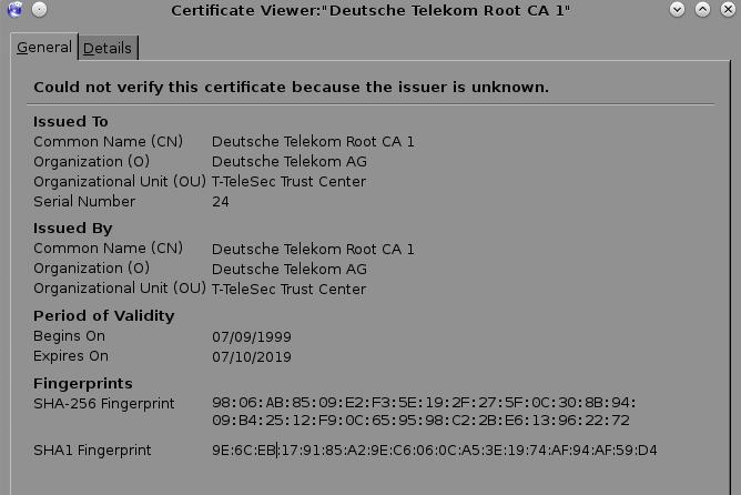 Example: Certificate